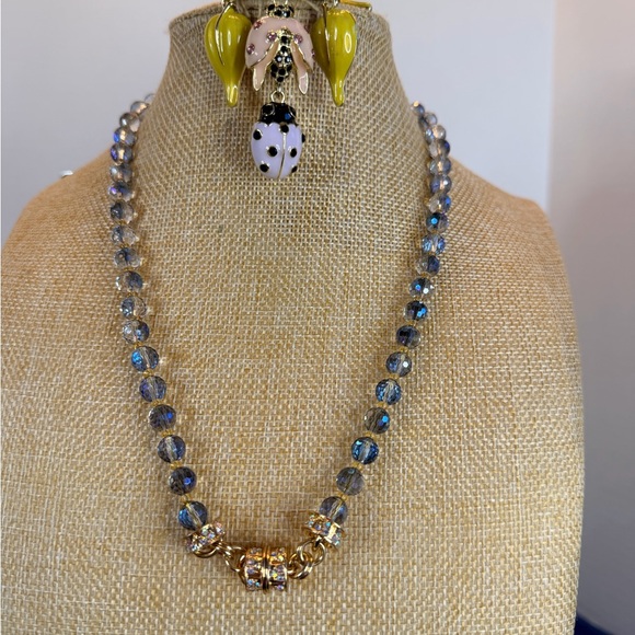 Kirks Folly Blue and Yellow Charm Necklace - Picture 4 of 6